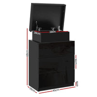 Artiss Bedside Table LED 3 Drawers - COLEY Black Furniture Kings Warehouse 