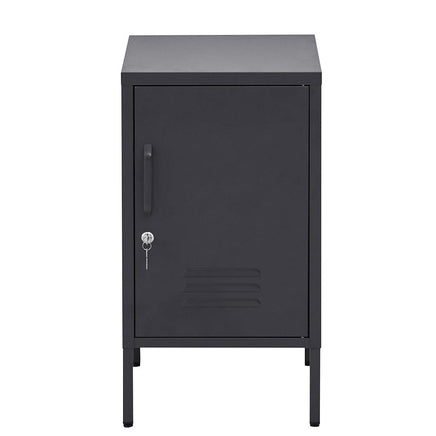 Artiss Bedside Table Metal Cabinet - Black Furniture Kings Warehouse 