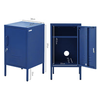 Artiss Bedside Table Metal Cabinet - Blue Furniture Kings Warehouse 