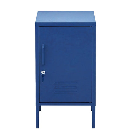 Artiss Bedside Table Metal Cabinet - Blue Furniture Kings Warehouse 