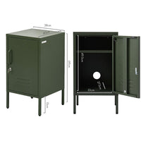 Artiss Bedside Table Metal Cabinet - Green Furniture Kings Warehouse 
