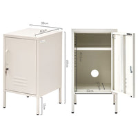 Artiss Bedside Table Metal Cabinet - White Furniture Kings Warehouse 