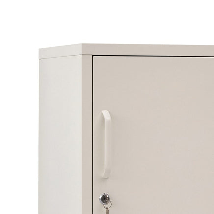 Artiss Bedside Table Metal Cabinet - White Furniture Kings Warehouse 