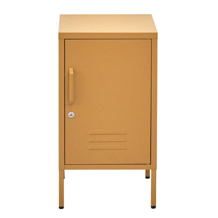 Artiss Bedside Table Metal Cabinet - Yellow Furniture Kings Warehouse 