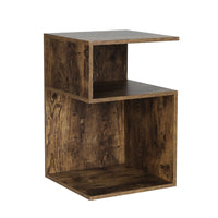 Artiss Bedside Table Shelves Side End Table Storage Nightstand Rust Oak UMENI Furniture Kings Warehouse 