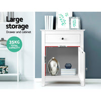 Artiss Bedside Tables Side Table Drawers Nightstand White Furniture Kings Warehouse 