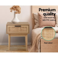 Artiss Bedside Tables Side Table Rattan Drawers Nightstand Furniture Kings Warehouse 