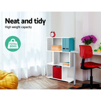 Artiss Bookshelf 3 Tiers - NINA White Furniture Kings Warehouse 