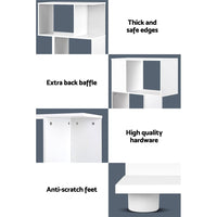 Artiss Bookshelf 3 Tiers - NINA White Furniture Kings Warehouse 