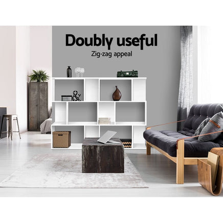 Artiss Bookshelf 3 Tiers - NINA White Furniture Kings Warehouse 