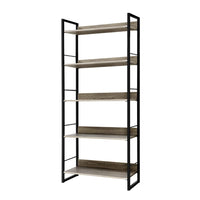 Artiss Bookshelf 5 Tiers - NOE Black and Oak Furniture Kings Warehouse 