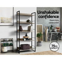 Artiss Bookshelf 5 Tiers - NOE Black and Oak Furniture Kings Warehouse 