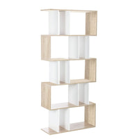 Artiss Bookshelf 5 Tiers - RITA White and Oak Furniture Kings Warehouse 