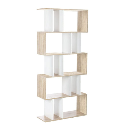 Artiss Bookshelf 5 Tiers - RITA White and Oak Furniture Kings Warehouse 