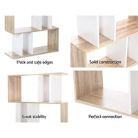 Artiss Bookshelf 5 Tiers - RITA White and Oak Furniture Kings Warehouse 