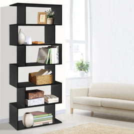 Artiss Bookshelf 6 Tiers - RIVA Black Furniture Kings Warehouse 
