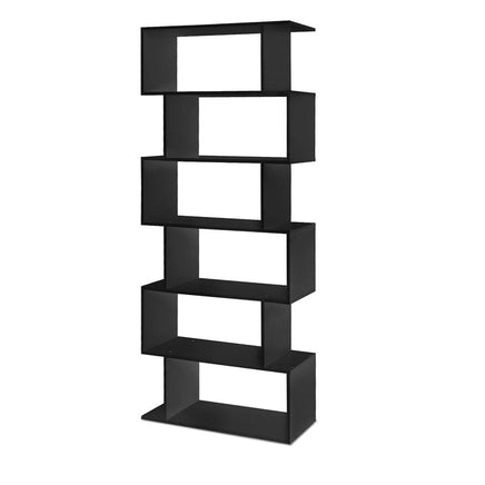 Artiss Bookshelf 6 Tiers - RIVA Black Furniture Kings Warehouse 