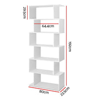 Artiss Bookshelf 6 Tiers - RIVA White Furniture Kings Warehouse 
