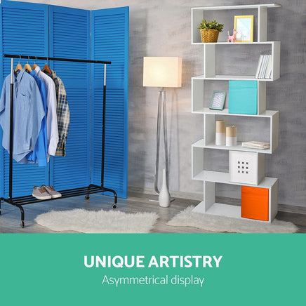 Artiss Bookshelf 6 Tiers - RIVA White Furniture Kings Warehouse 