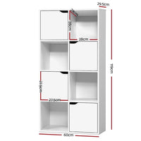 Artiss Bookshelf 8 Cube Shlef - DANA White Furniture Kings Warehouse 