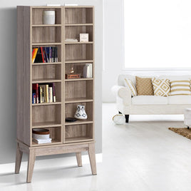 Artiss Bookshelf CD Storage Rack - BERG Oak Furniture Kings Warehouse 