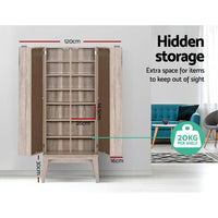 Artiss Bookshelf CD Storage Rack - BERG Oak Furniture Kings Warehouse 