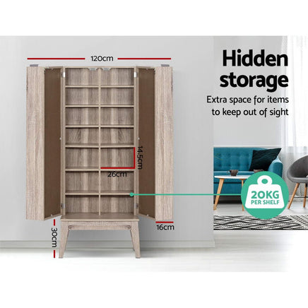 Artiss Bookshelf CD Storage Rack - BERG Oak Furniture Kings Warehouse 