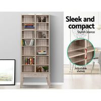 Artiss Bookshelf CD Storage Rack - BERG Oak Furniture Kings Warehouse 