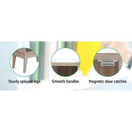 Artiss Bookshelf CD Storage Rack - BERG Oak Furniture Kings Warehouse 