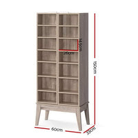Artiss Bookshelf CD Storage Rack - BERG Oak Furniture Kings Warehouse 