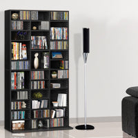 Artiss Bookshelf CD Storage Rack - BERT Black Furniture Kings Warehouse 