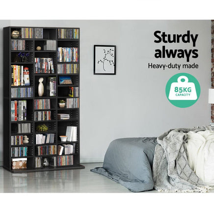 Artiss Bookshelf CD Storage Rack - BERT Black Furniture Kings Warehouse 