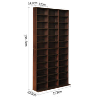 Artiss Bookshelf CD Storage Rack - BERT Walnut Furniture Kings Warehouse 