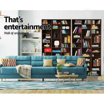 Artiss Bookshelf CD Storage Rack - BERT Walnut Furniture Kings Warehouse 