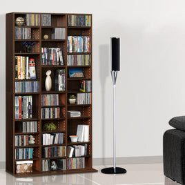 Artiss Bookshelf CD Storage Rack - BERT Walnut Furniture Kings Warehouse 