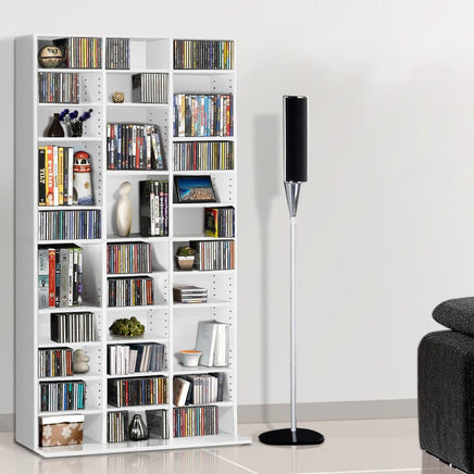 Artiss Bookshelf CD Storage Rack - BERT White Furniture Kings Warehouse 