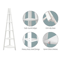 Artiss Bookshelf Corner Shelf 5 Tiers - CANE White Furniture Kings Warehouse 
