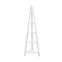 Artiss Bookshelf Corner Shelf 5 Tiers - CANE White Furniture Kings Warehouse 