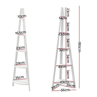 Artiss Bookshelf Corner Shelf 5 Tiers - CANE White Furniture Kings Warehouse 