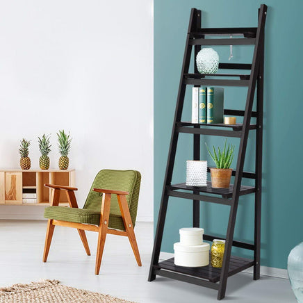 Artiss Bookshelf Corner Shelf 5 Tiers - ZANE Coffee Furniture Kings Warehouse 