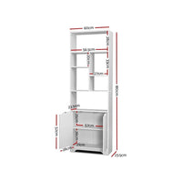 Artiss Bookshelf with Cabinet - GINA White Furniture Kings Warehouse 