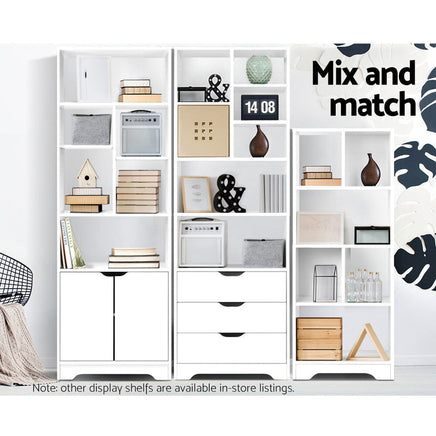 Artiss Bookshelf with Drawers - NANA White Furniture Kings Warehouse 