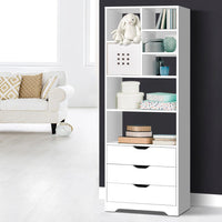 Artiss Bookshelf with Drawers - NANA White Furniture Kings Warehouse 