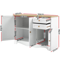 Artiss Buffet Sideboard 3 Doors - BERNE White Furniture Kings Warehouse 