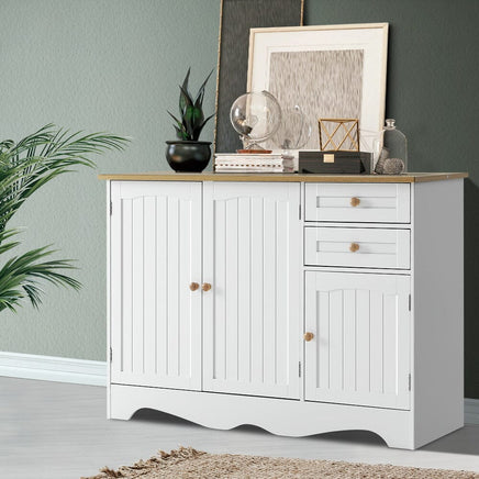 Artiss Buffet Sideboard 3 Doors - BERNE White Furniture Kings Warehouse 