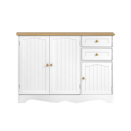 Artiss Buffet Sideboard 3 Doors - BERNE White Furniture Kings Warehouse 