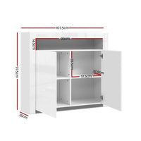 Artiss Buffet Sideboard LED - ARNO White Furniture Kings Warehouse 