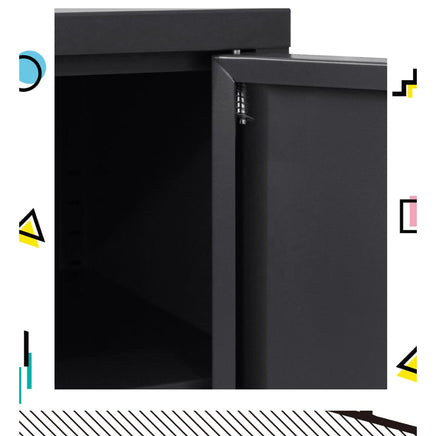 Artiss Buffet Sideboard Metal Cabinet - BASE Charcoal Furniture Kings Warehouse 