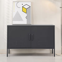 Artiss Buffet Sideboard Metal Cabinet - BASE Charcoal Furniture Kings Warehouse 