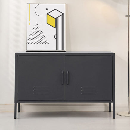 Artiss Buffet Sideboard Metal Cabinet - BASE Charcoal Furniture Kings Warehouse 